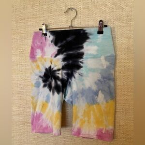 Electric & Rose tie dye bike shorts size large